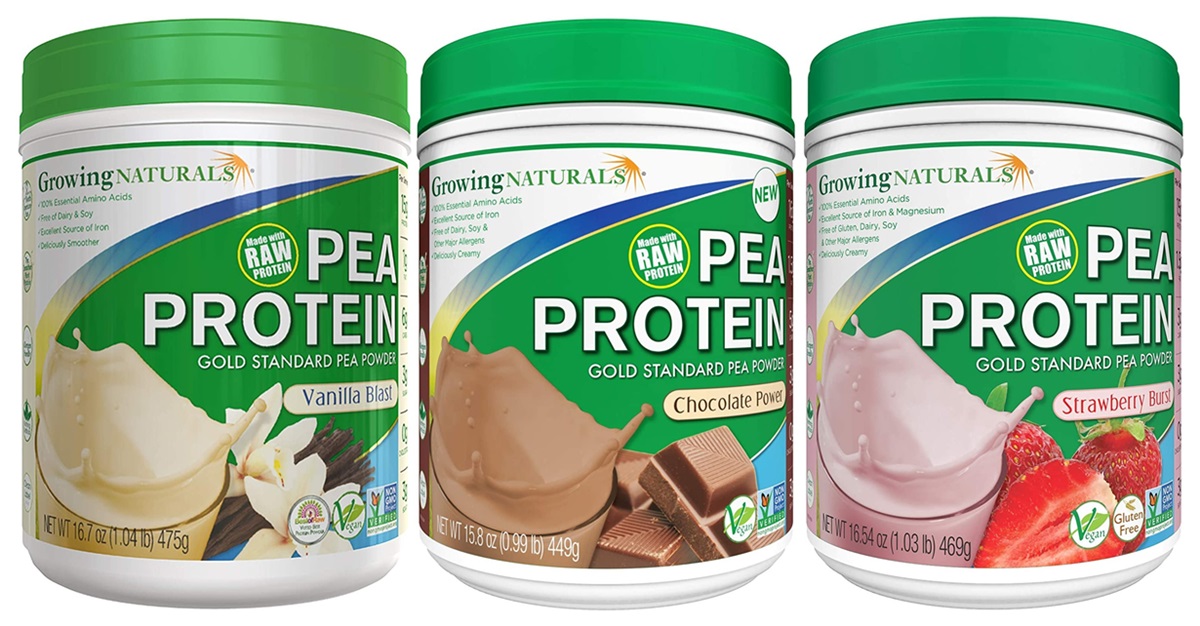 Growing Naturals Pea Protein Powders Reviews and Info - dairy-free, vegan, gluten-free, soy-free, nut-free