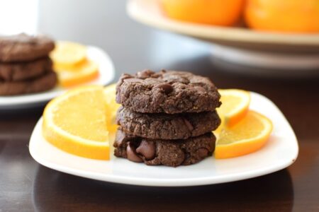 Double Chocolate Orange Cookies Recipe with Fair Trade, Organic, Dairy-Free Chocolate (vegan, gluten-free)