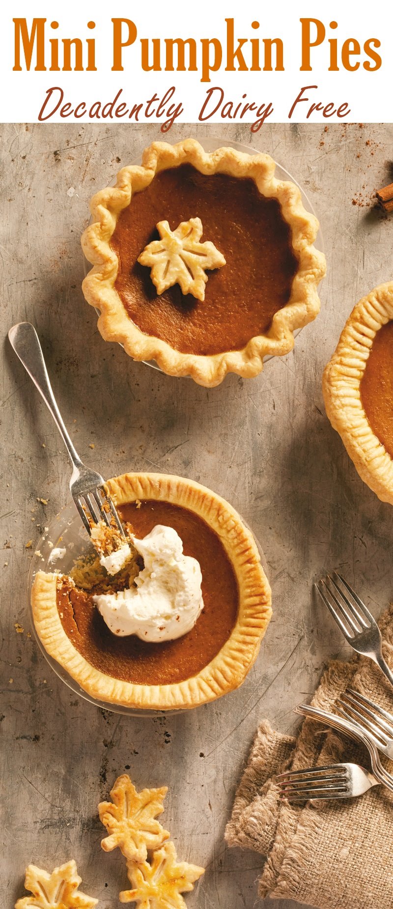 Mini Dairy-Free Pumpkin Pies Recipe - Personal desserts complete with homemade filling and crust!