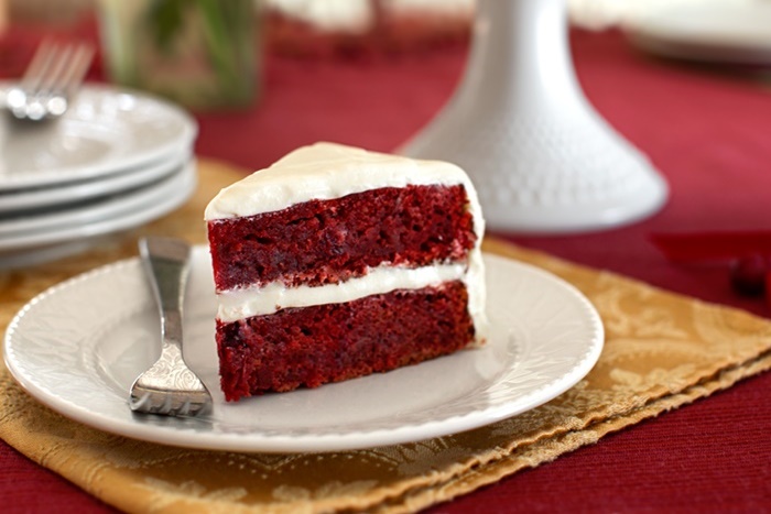 Vegan Cranberry Red Velvet Cake with Dairy-Free Cream Cheese Frosting