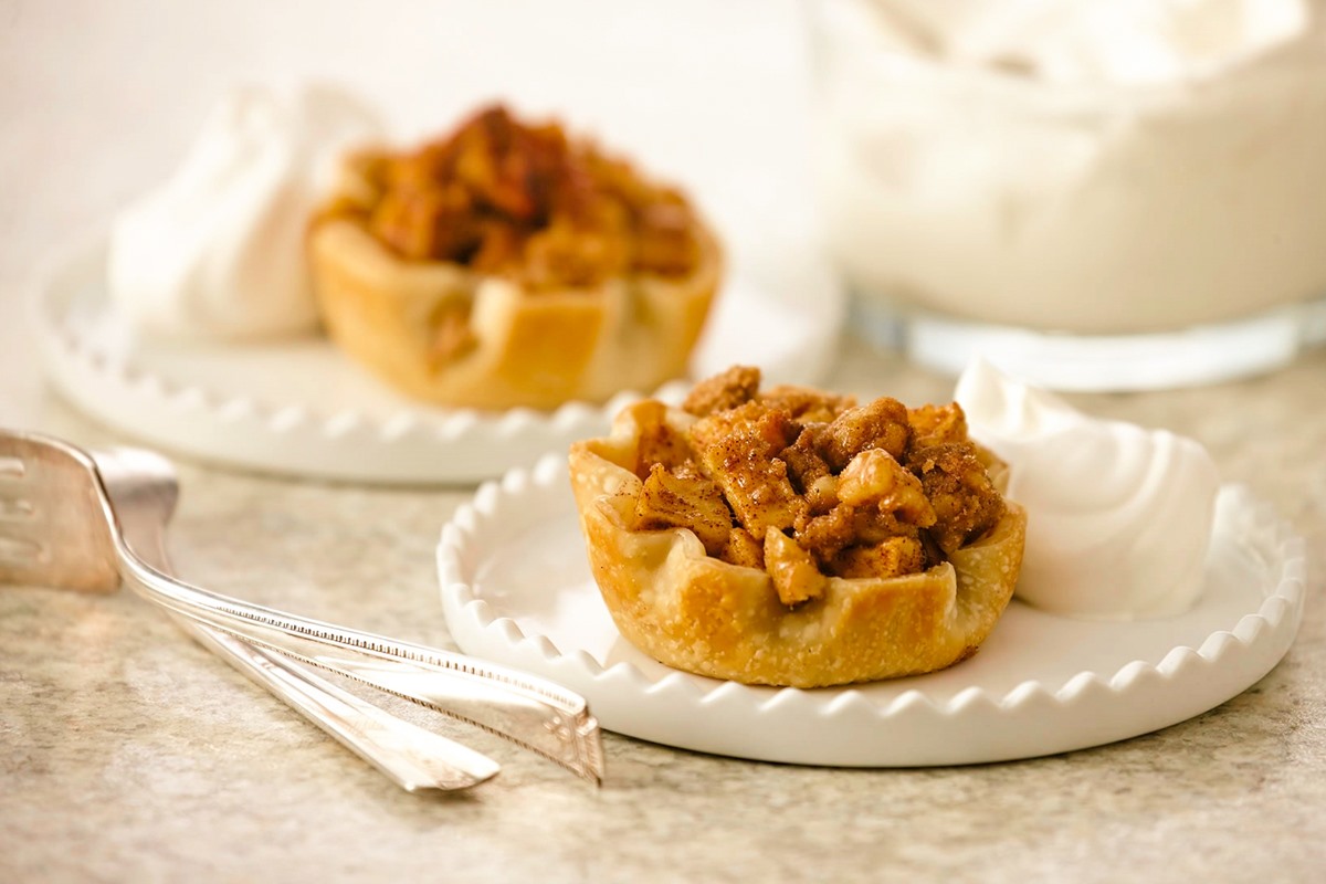 Easy Mini Apple Pies with Dairy-Free Vanilla Whip (vegan, soy-free, nut-free, optionally gluten-free)