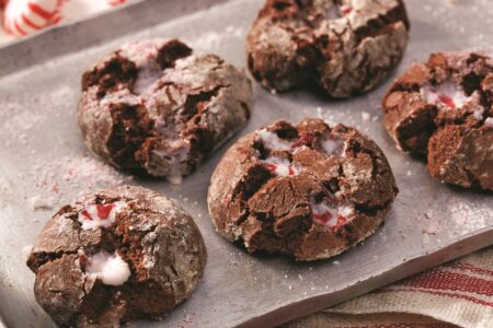 Dairy-Free Chocolate Peppermint Crinkle Cookies Recipe