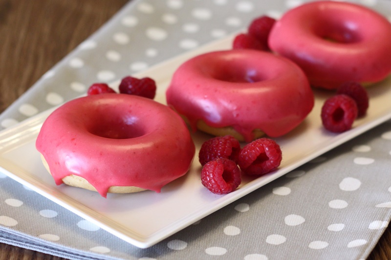 Vanilla Baked Donuts with Fresh Raspberry Glaze Recipe - Gluten-Free, Dairy-Free, and Vegan