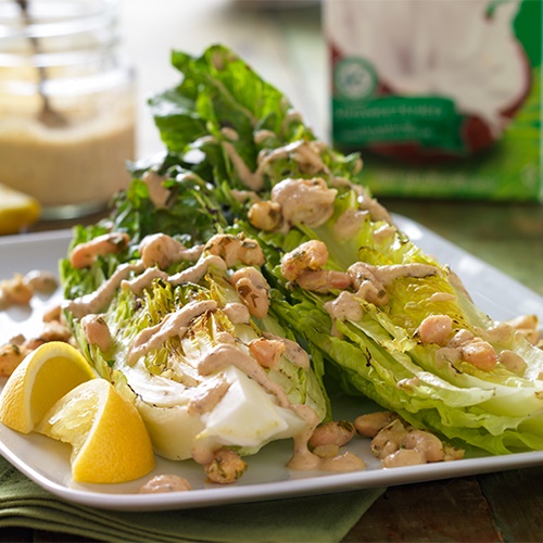 100+ Creamy Dairy-Free Recipes and Foods (pictured - Garlicky Grilled Vegan Caesar Salad)