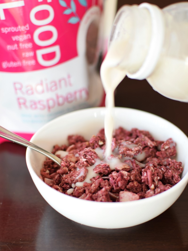 Living Intentions Superfood Cereal - Radiant Raspberry (dairy-free, gluten-free, vegan, raw , sprouted) - So unique, you just have to taste them!