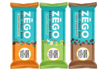 Zego Seed + Fruit Protein Bars are Gluten, Allergy, and Purity Tested - Reviews and Info - vegan, paleo, dairy-free, gluten-free, top allergen-free.
