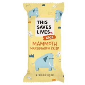 This Saves Lives Krispy Kritter Treats Reviews and Information - company founded by actors Kristen Bell, Todd Grinnell, Ravi Patel, and Ryan Devlin to help fight severe acute malnutrition in children. Pictured: Mammoth Marshmallow