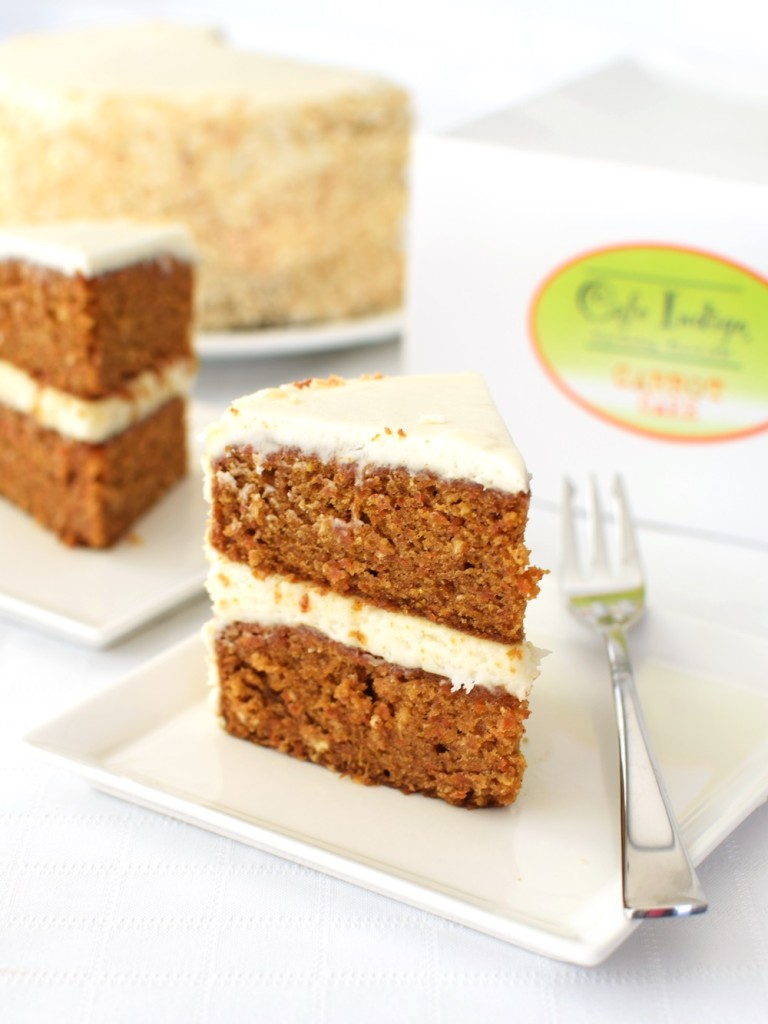 Cafe Indigo Vegan Goodness Layer Cakes - Amazingly dairy-free & egg-free! (carrot cake pictured)