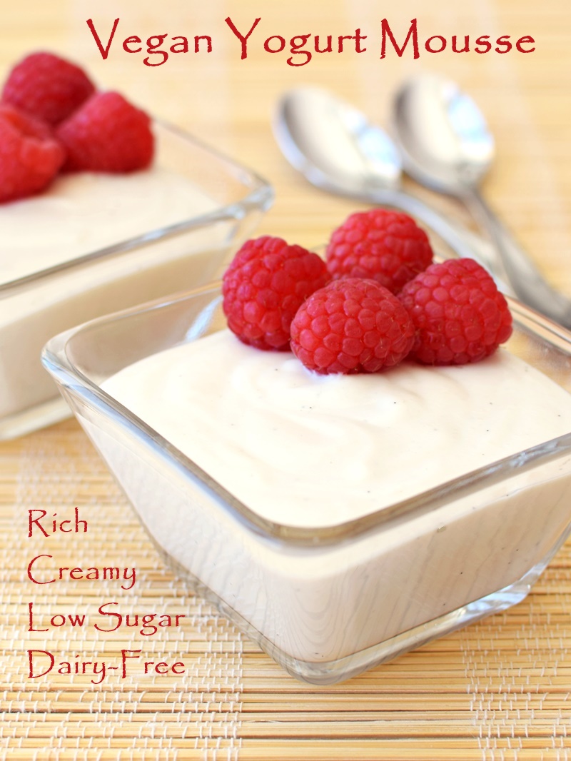 Healthy Yogurt Mousse: my go-to treat! So rich, so creamy, so perfectly sweet, yet low sugar and completely dairy-free, gluten-free, soy-free and vegan! 
