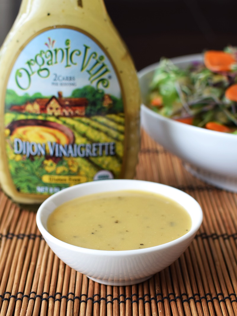 Organicville Vinaigrettes - Certified Organic, Gluten-Free and Vegan - these flavorful dairy-free dressings are amazingly low carb, low sugar, with a perfectly balanced consistency that is neither oily or watery.