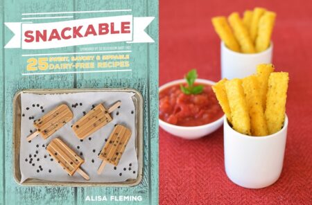 Snackable (FREE eBook): 25 Sweet, Savory & Sippable Dairy-Free Recipes. Includes delights like Chocolate Chip Cookie Dough Popsicles, Thai Quinoa Bites, and Bananas Foster Shake. (suitable for vegan, gluten-free, and food allergies, too!)