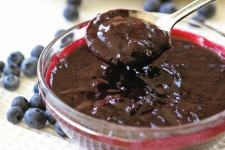 Chunky Maple Blueberry Sauce Recipe - a super-versatile, fast & easy sweet topper. Naturally vegan, dairy-free, gluten-free, allergy-friendly, and optionally paleo.