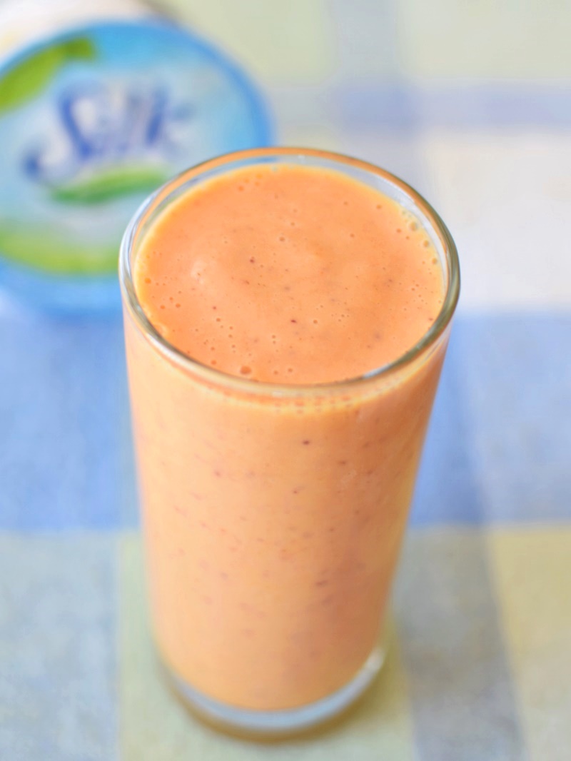 Simply Super Smoothies that Aren't Green! 4 New Recipes, all dairy-free, gluten-free, soy-free & vegan. (Peachy Power pictured)