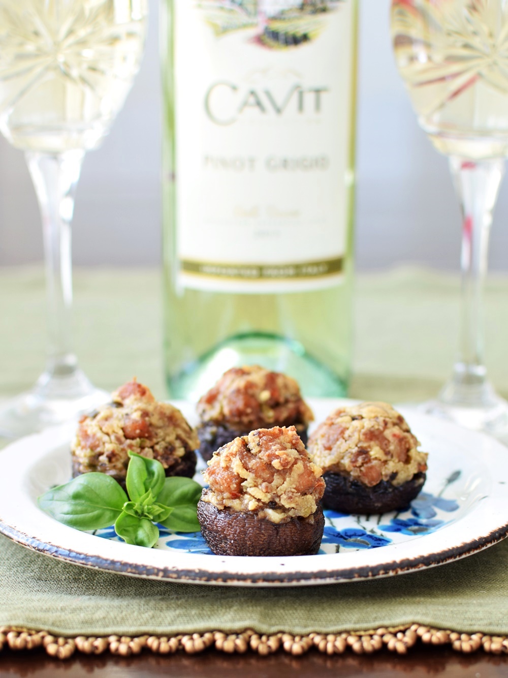 Rich Italian Paleo Stuffed Mushrooms - made healthier with gluten-free chicken sausage, yet luxurious with dairy-free nut cream, these will impress ALL of your guests. They've been served at many parties and raved about by all. 