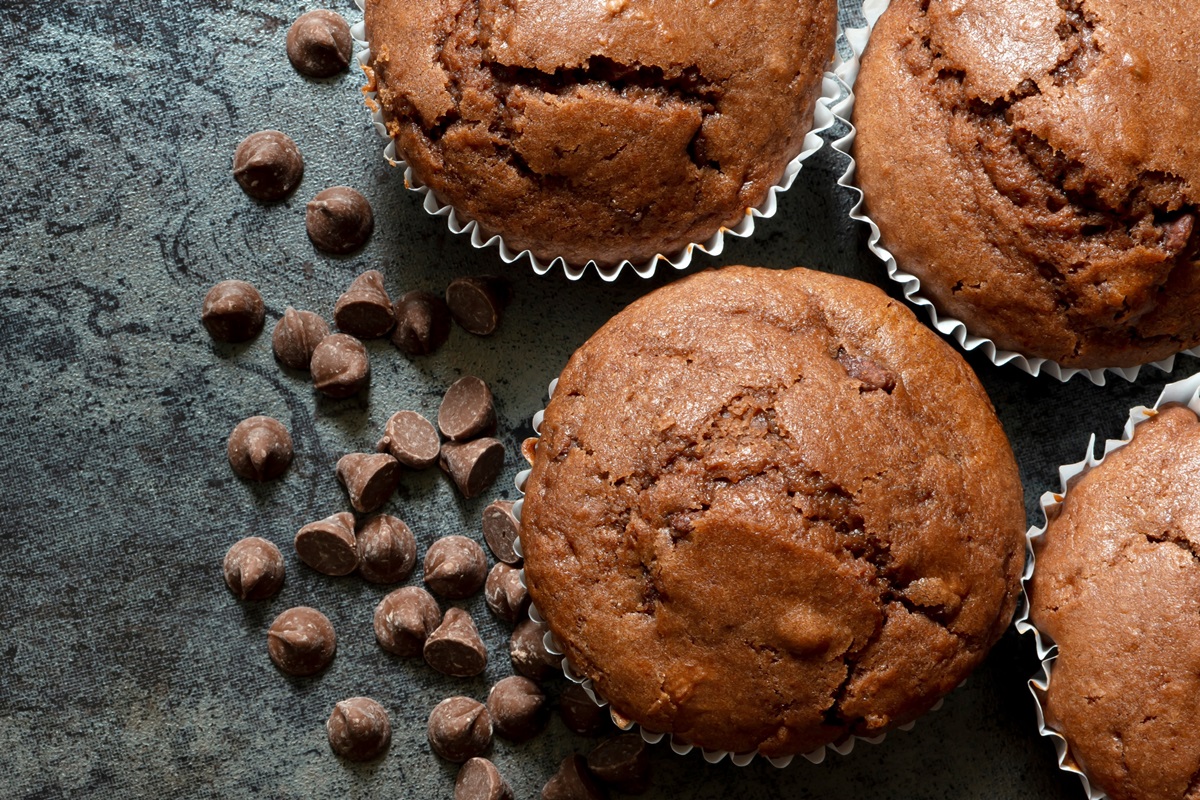 Dairy-Free Chai Chocolate Muffins Recipe with Chocolate Chips and Warm Spices; Vegan Option