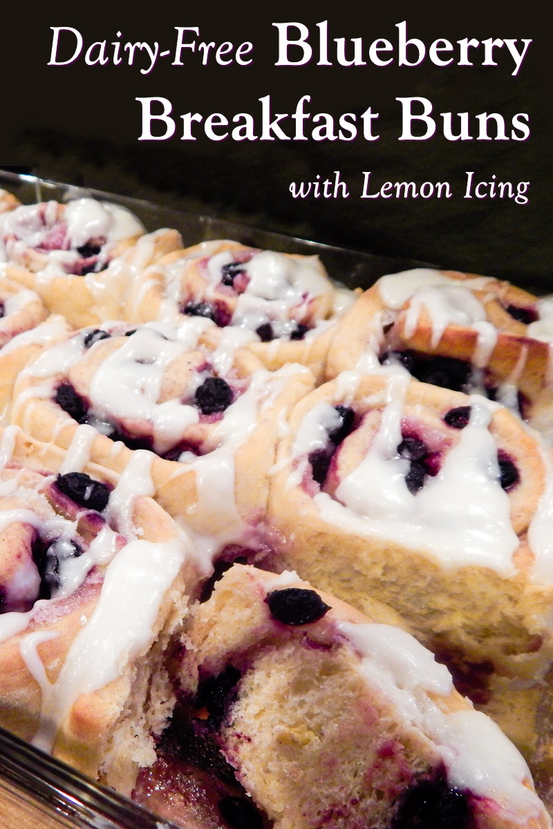 Blueberry Breakfast Buns with Lemon Icing Recipe - Dairy-Free, Soy-Free, and Nut-Free with Vegan and Egg-Free Options