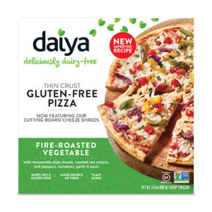 Daiya Dairy Free Pizzas Reviews and Information (7 Varieties, all Vegan, Gluten-Free, Nut-Free, and Soy-Free!) We have ingredients, ratings, and more. Pictured: Fire Roasted Vegetable