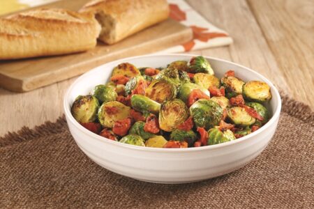 Oven Roasted Brussels Sprouts with Tomatoes