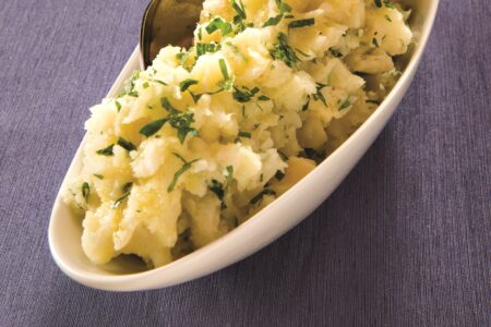 Garlic EVOO Smashed Potatoes and Parsnips