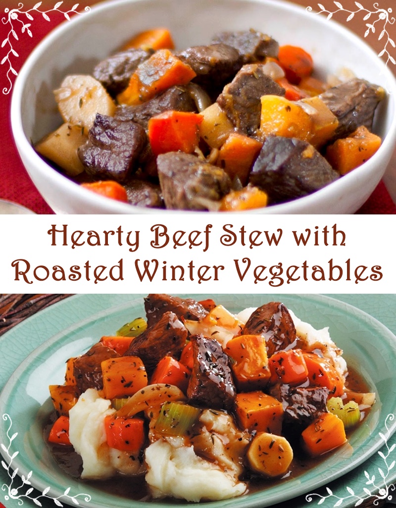 Hearty Beef Stew with Roasted Winter Vegetables - a warming gluten-free, dairy-free recipe for those chilly days!