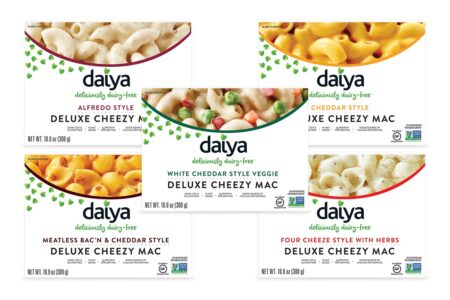 Daiya Cheezy Mac Reviews and Info - dairy-free, gluten-free, vegan, top allergen-free mac and cheese alternative in several flavors. Pictured: All