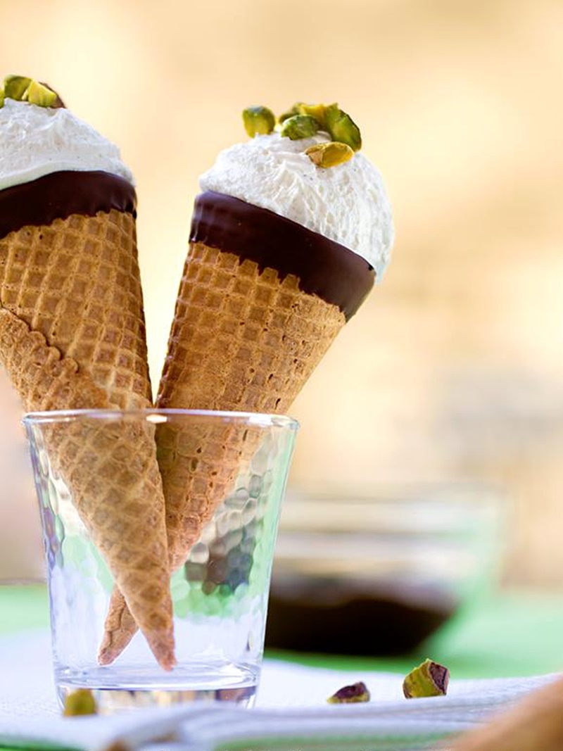 21 Days of Delicious, Nutritious Recipes for the 21-Day Dairy Free Challenge with So Delicious! Pictured: Cannoli Cones with Dairy-Free “Mascarpone” Mousse Filling