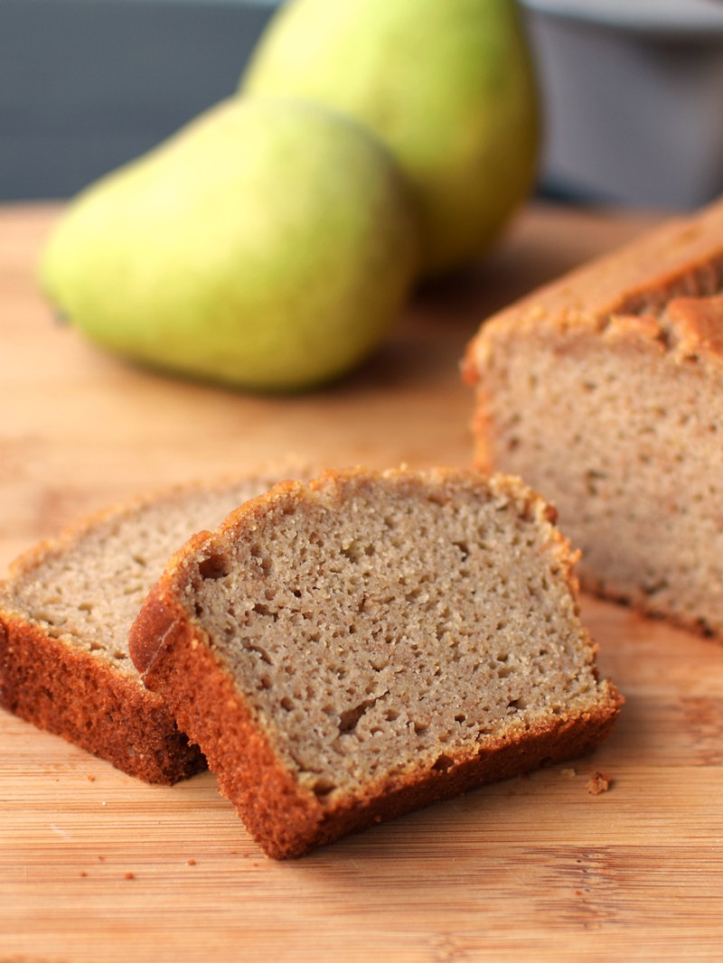 Spiced Pear Breakfast Bread Recipe: A wholesome, whole grain bread sweetened lightly with fruit and maple or honey. Dairy-free, nut-free, soy-free.