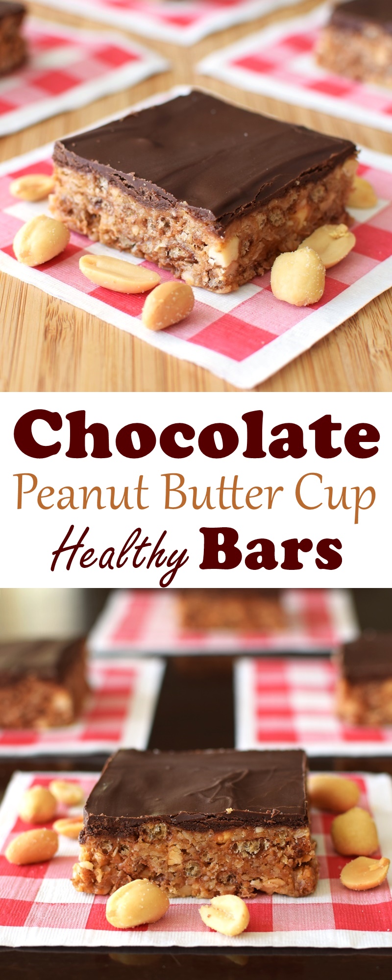 Healthy Chocolate Peanut Butter Cup Bars - Dairy-Free, Gluten-Free, Vegan Optional