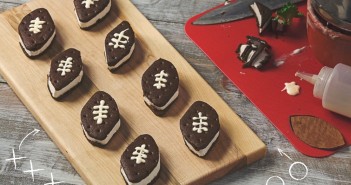 25 Tenacious Dairy-Free Super Bowl Recipes - yes, those are little vegan football ice cream sandwiches!