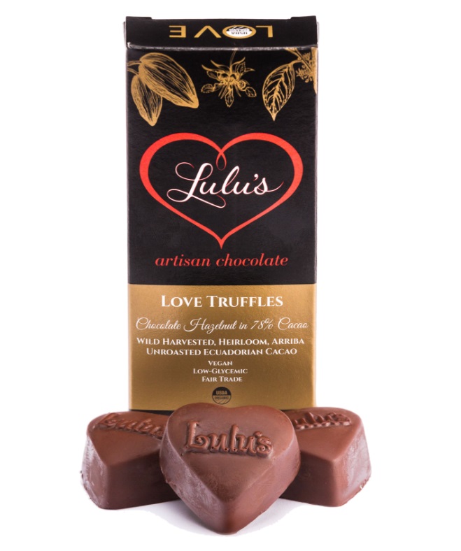 Guide to the Best Dairy-Free Valentine Chocolate: Vegan, Gluten-Free, Food Allergy-Friendly, Organic, Fair Trade & more! Pictured: Lulu's Chocolate