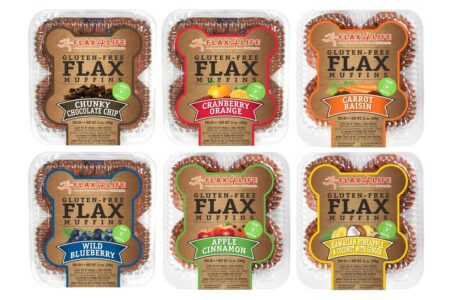 Flax4Life Flax Muffins Reviews and Info - dairy-free, gluten-free, nut-free, and oh-so hearty! These are packed with fiber, omega 3s, and deliciousness. Pictured: All