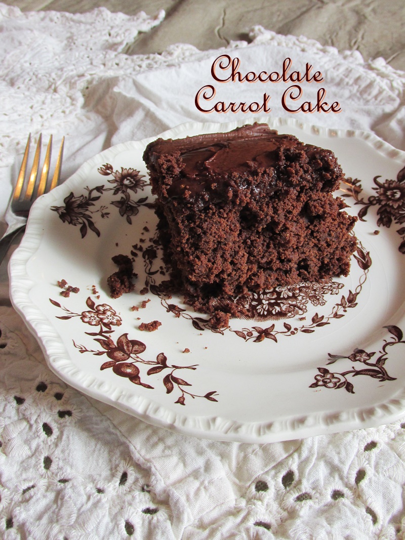 Chocolate Carrot Cake with Chocolate Frosting (Recipe) - dairy-free, egg-free, nut-free deliciousness!