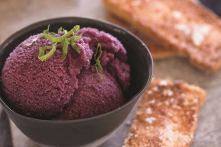 Black Grape Sorbet - an unexpected sweet and savory delight. Naturally dairy-free and vegan recipe