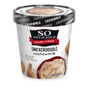 So Delicious Cashew Milk Ice Cream Reviews and Info. Creamy, Dairy-Free, Vegan. Pictured: Snickerdoodle