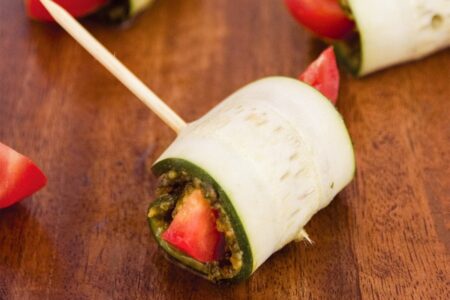 Raw Zucchini Pesto Snacks that are Plant-Based & Keto-Friendly - also dairy-free, gluten-free, grain-free, and paleo!