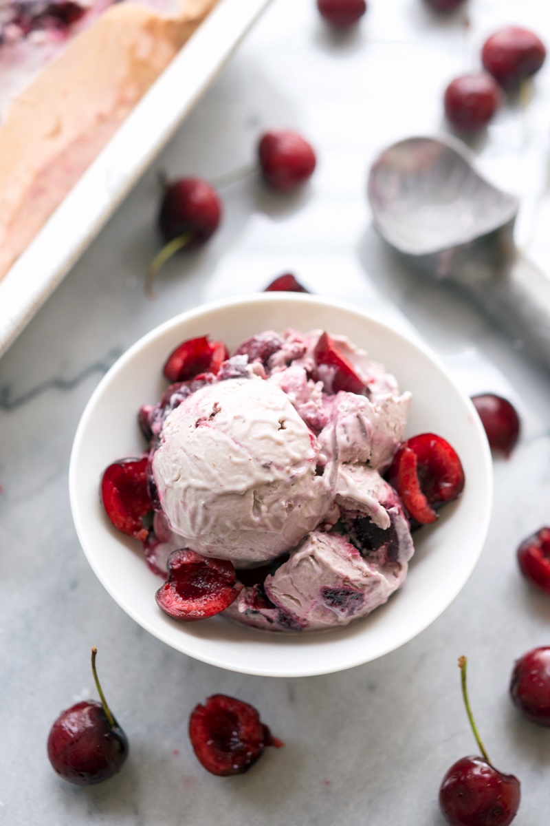 Vegan Amaretto Cherry Ice Cream Recipe + Review of Vegan Bowl Attack by Jackie Sobon