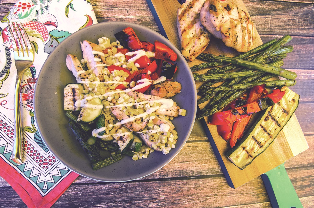 Grilled Veggie Bowls with Dairy-Free Cashew Ranch Dressing Recipe