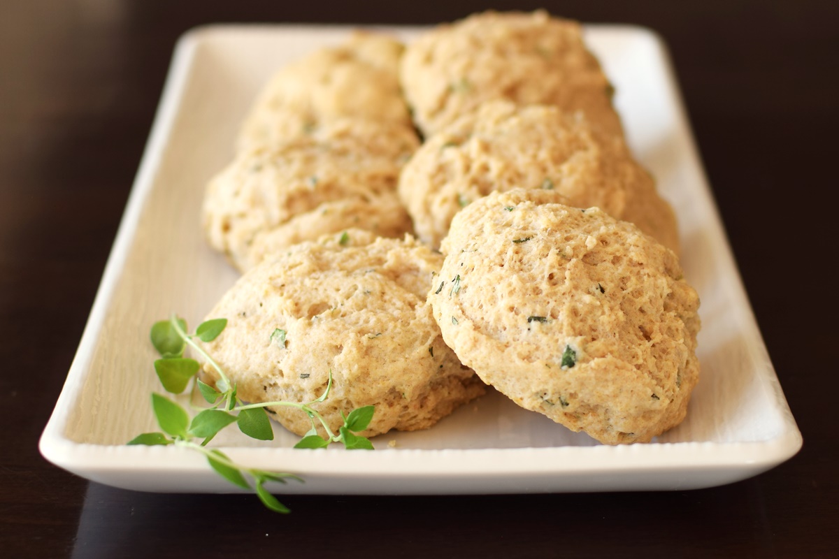 Easy Herb Drop Biscuits - a recipe with surprise everyday ingredients! (dairy-free, optionally vegan recipe)