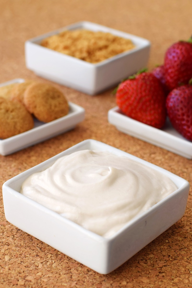 Dairy-Free Cheesecake Dip Recipe - a 10 minute treat! (vegan, gluten-free and top allergen-free)