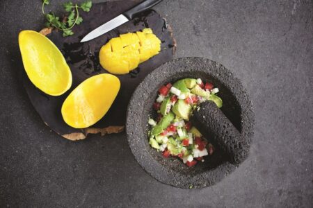 Mexican Mango Guacamole Recipe - created by a famed Mexico City Chef, this dip infuses mango, jicama and more