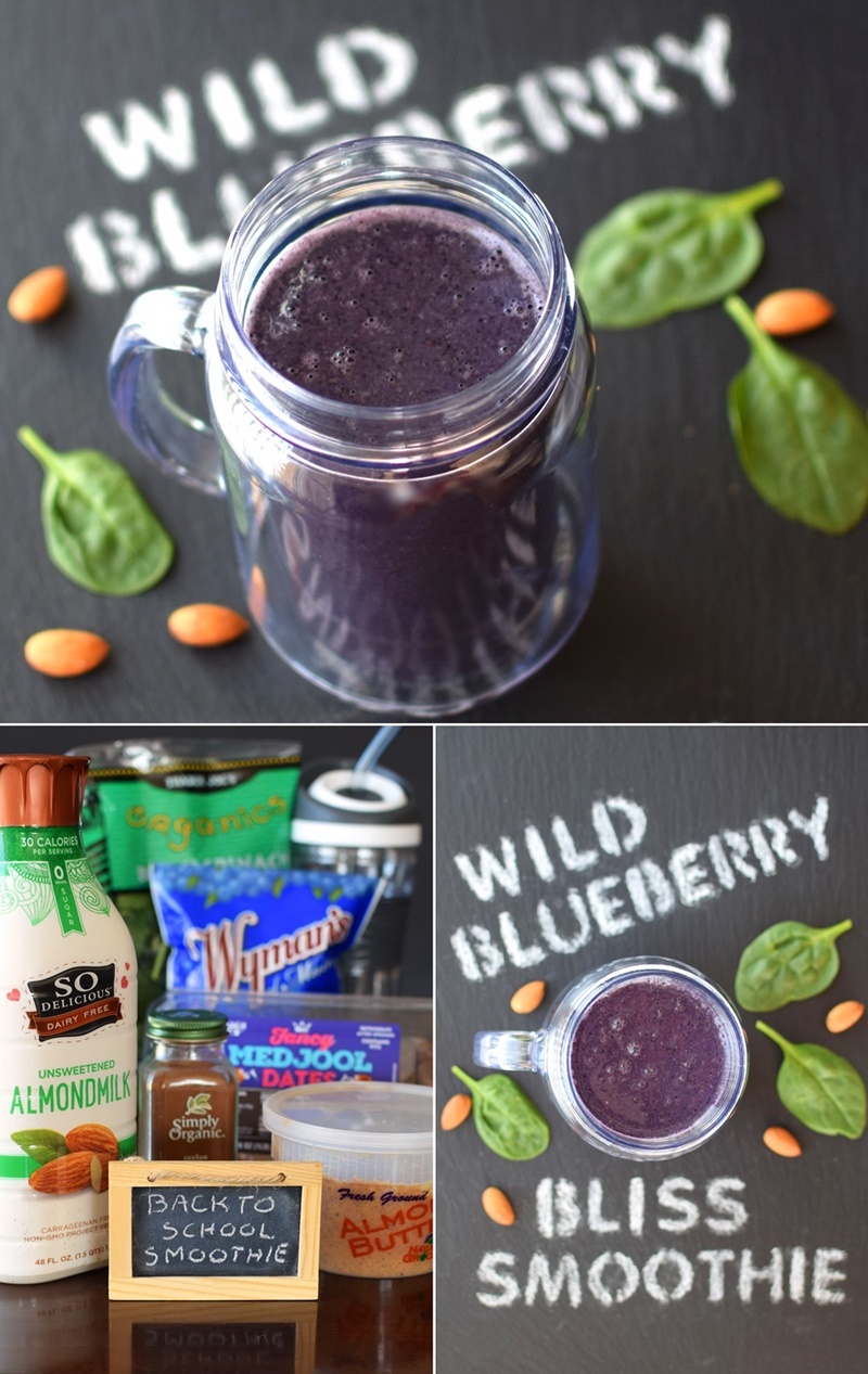 Wild Blueberry Bliss Smoothie (dubbed my "Back to School" recipe!) + More Dairy-Free, Banana-Free Smoothie Recipes