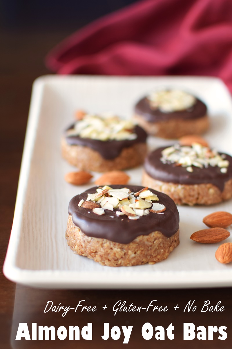 Almond Joy Oat Bars Recipe (Soft and Chewy) - no bake, dairy-free, gluten-free, vegan