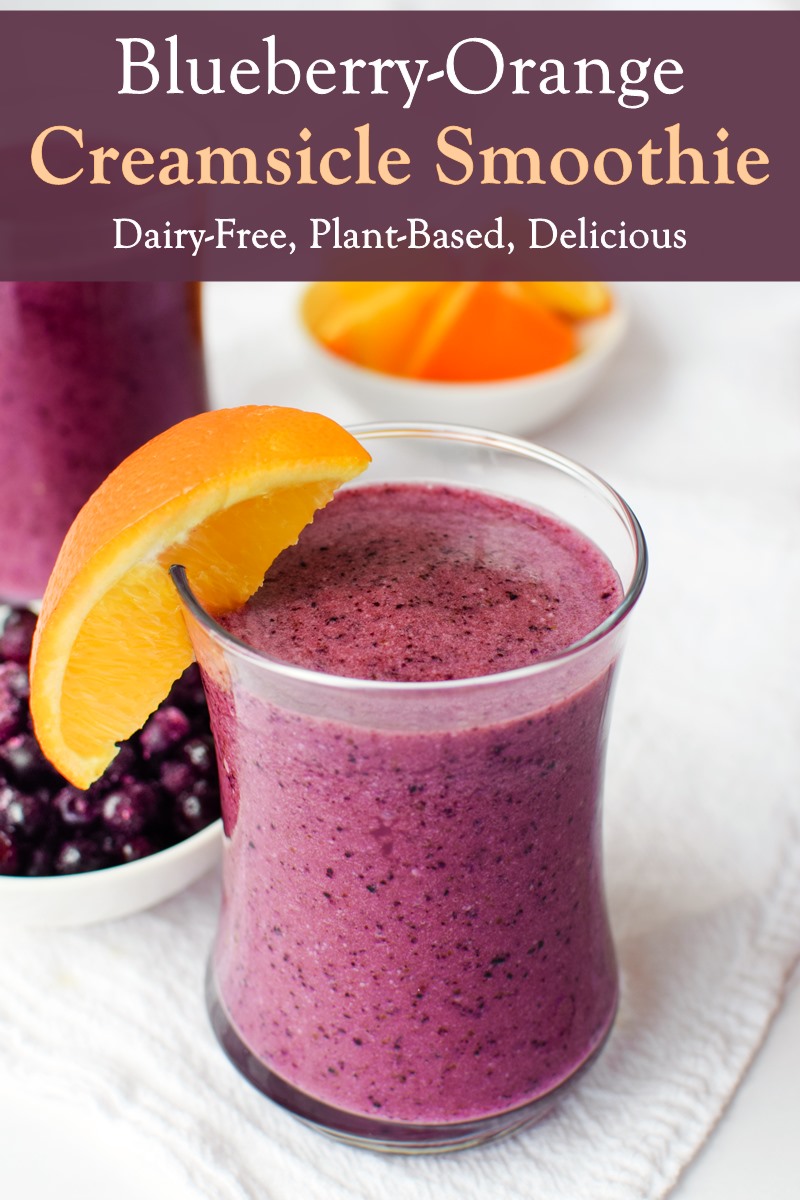 Blueberry Orange Creamsicle Smoothie Recipe - naturally dairy-free, plant-based, paleo, and allergy-friendly. Made with just 4 healthy, everyday ingredients. Delicious, fast, nutritious!