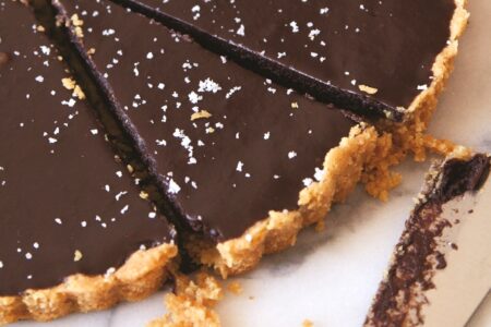 Salted Chocolate Tart with Chip Crust