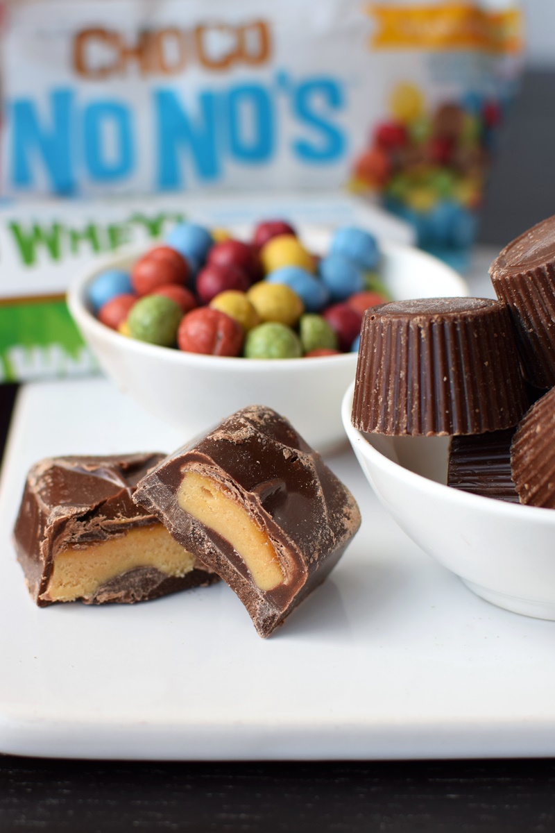 No Whey Chocolate Candy - dairy-free, vegan, top allergen-free alternatives to peanut butter cups, M&Ms and more!