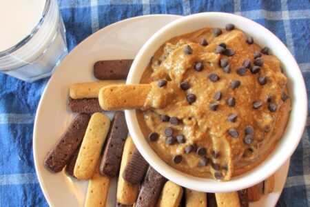 Chocolate Chip Cookie Dough Dip Recipe - dairy-free, gluten-free, healthy snack or treat