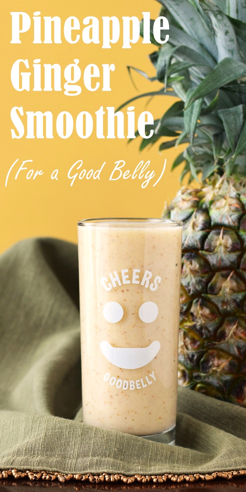 Pineapple Ginger Smoothie Recipe for a Good Belly! (dairy-free, vegan)