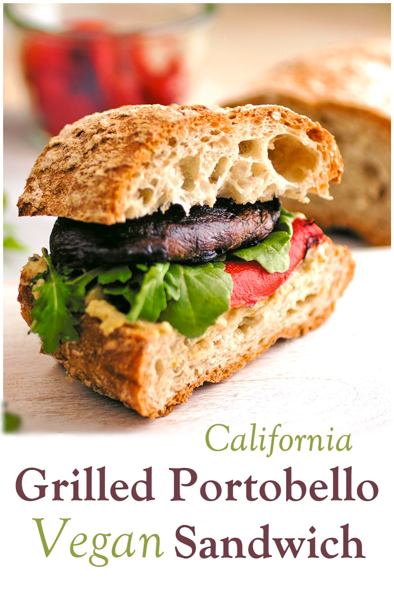 California Grilled Portobello Sandwich Recipe - plant-based, vegan, and layered with fresh flavors