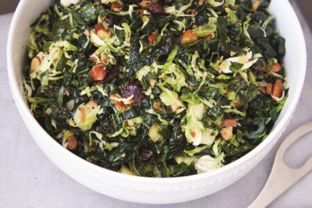 Shaved Brussels Sprouts and Kale Salad