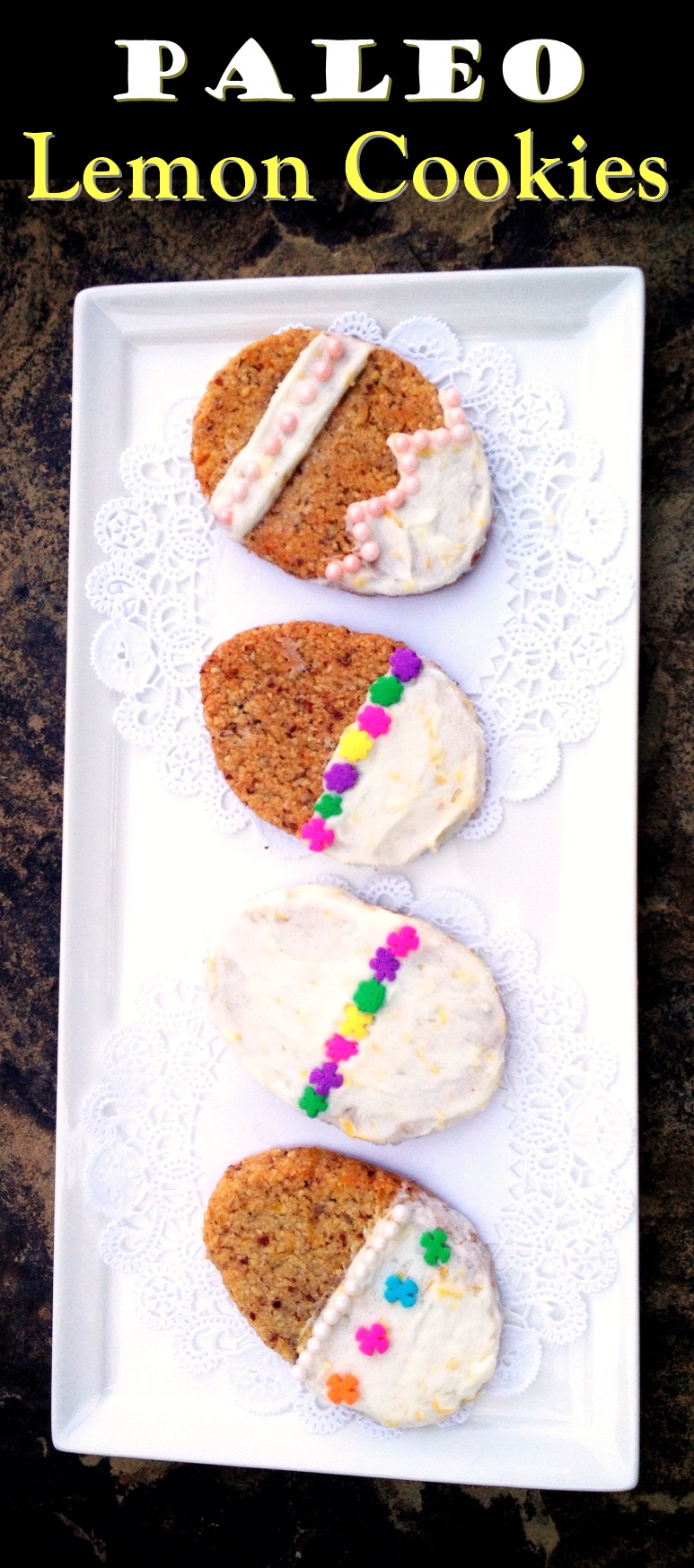 Zesty Paleo Lemon Cookies Recipe with Lemon Frosting (great for Easter!)